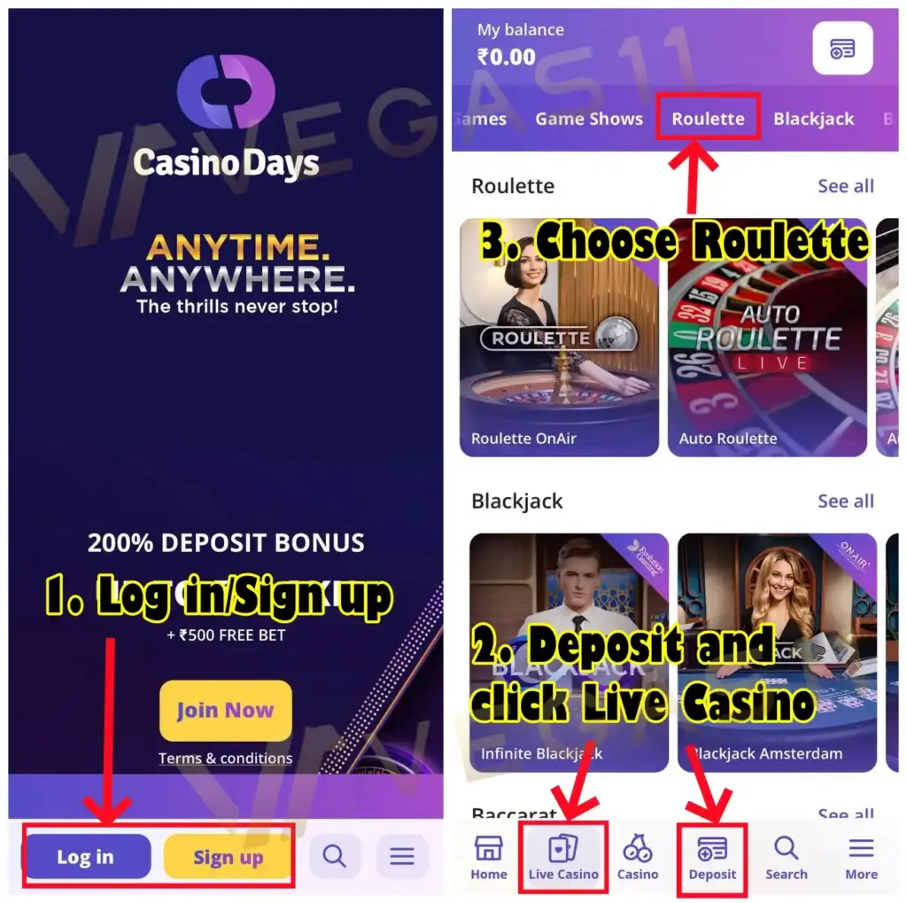 Play Roulette on Casino Days mobile