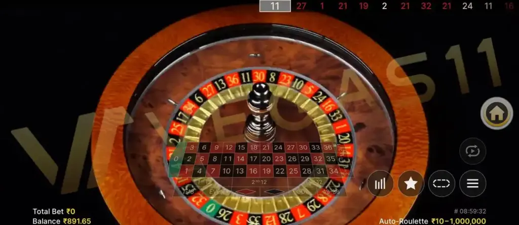 Roulette game on VEGAS11