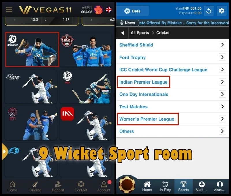 9 Wicket Sport room