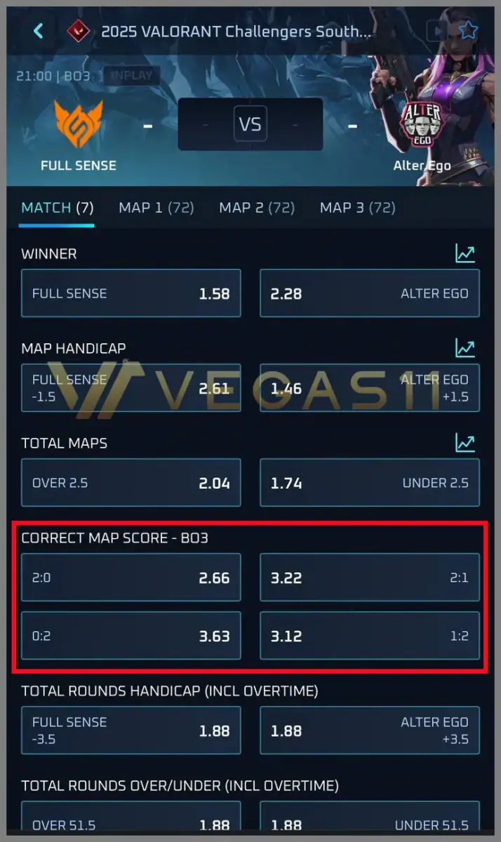 CORRECT MAP SCORE - BO3