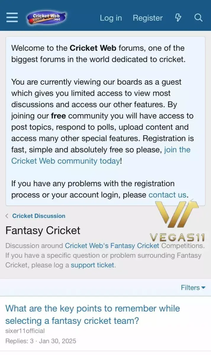 Join the Fantasy Cricket Community